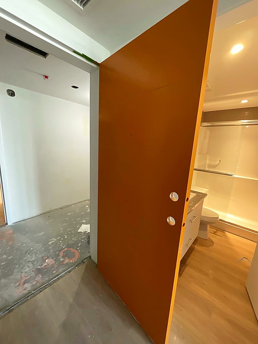 Amber Feature Wall Door — Trim & Doors by Royal Surface Painting, Calgary
