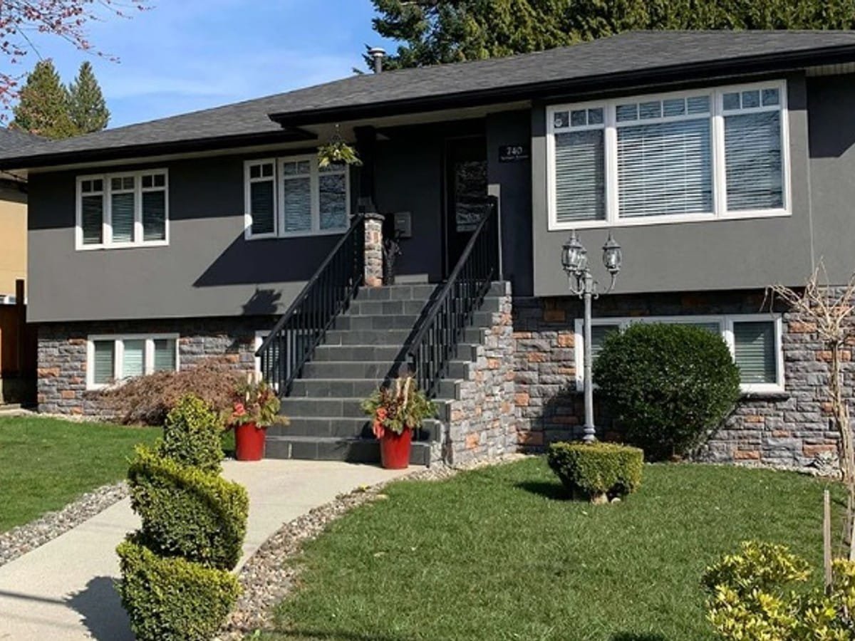 Charcoal exterior repaint by Royal Surface Painting, Calgary